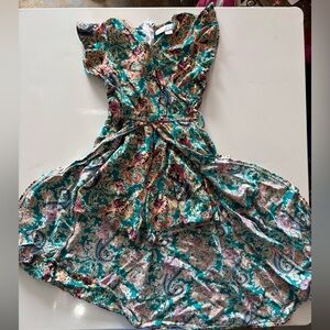 Bailey's Blossom 3T Floral Paisley Romper/Dress - Teal & Pink